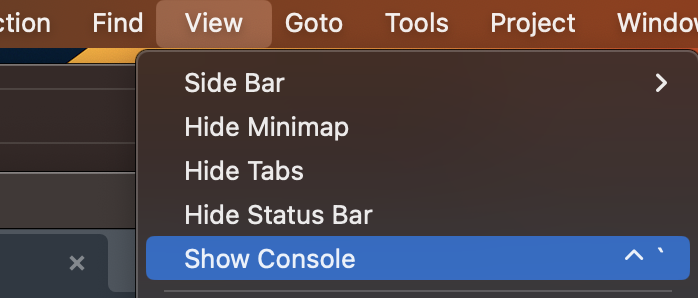 open console in sublime text